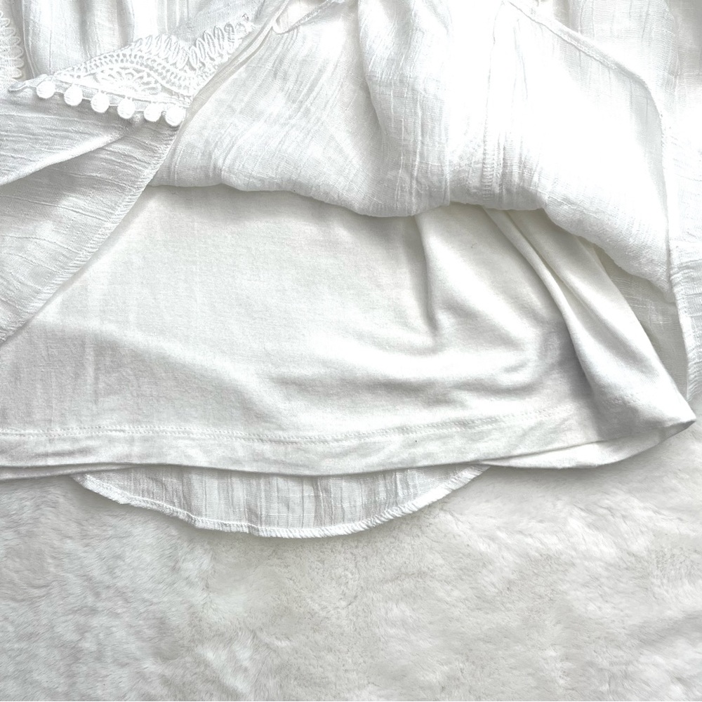 I.N. Studio Gauzy Top Paper White Size Large Petite - Picture 11 of 15